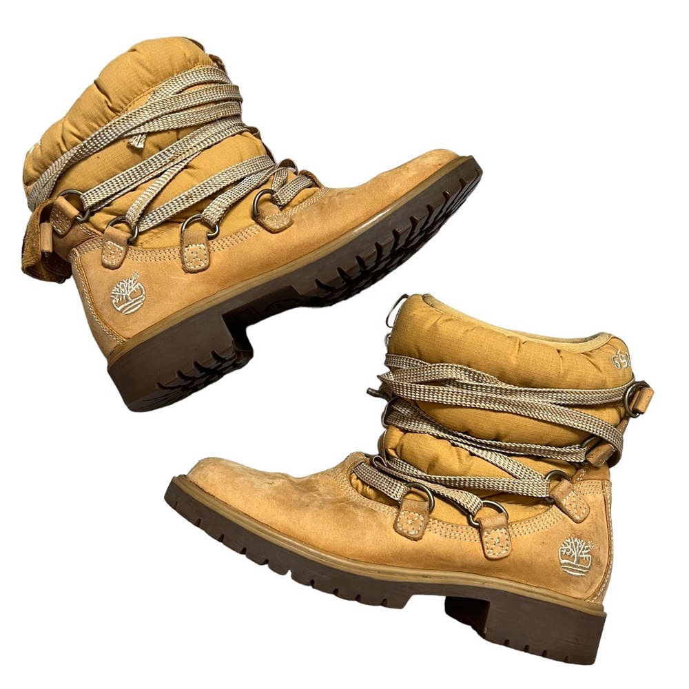 Timberland sherpa lined lace up puffer hiking boot size 6